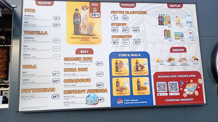Am Am Kebab: karta dań