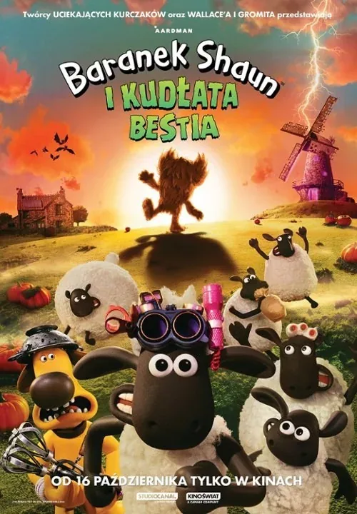 Oficjalny plakat filmu Baranek Shaun i kudłata bestia, Kino MOK
