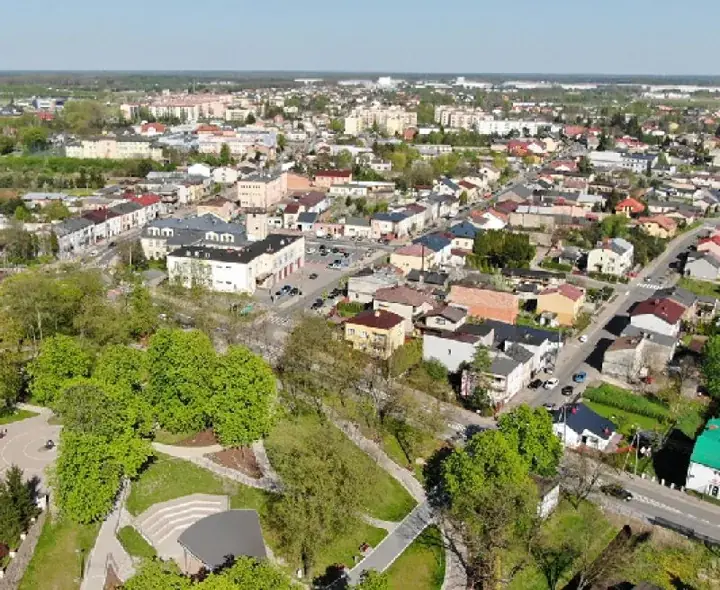 Mszczonów z lotu ptaka, fotografia ze strony miasta